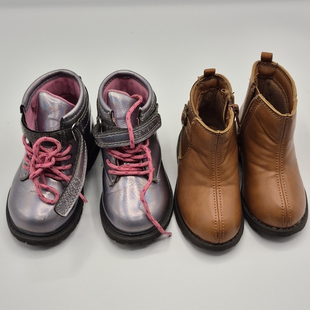 Carter's Kids Boots - Metallic Silver and Brown